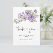 Paarse dromen stijlvolle bloemen Dank je wel (Staand voorkant)