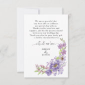 Paarse dromen stijlvolle bloemen Dank je wel (Achterkant)