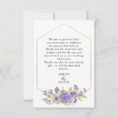 Paarse dromen stijlvolle bloemen Dank je wel (Achterkant)