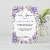 Paarse dromen stijlvolle bridal Shower Uitnodiging (Staand voorkant)