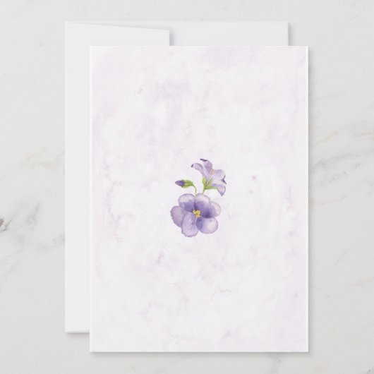 Paarse dromen stijlvolle bridal Shower Uitnodiging (Achterkant)