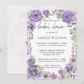 Paarse dromen stijlvolle bridal Shower Uitnodiging (Voorkant / Achterkant)