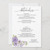 Paarse dromen stijlvolle floralen Weddenschap Kaart (Achterkant)