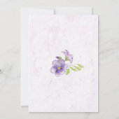 Paarse dromen stijlvolle trouwbloemen save the date (Achterkant)