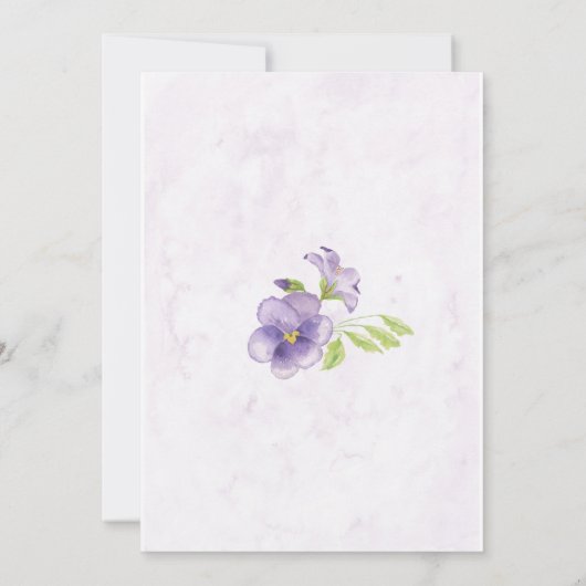 Paarse dromen stijlvolle trouwbloemen save the date (Achterkant)