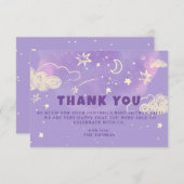 Paarse Droom Baby Shower Bedankt (Voorkant / Achterkant)