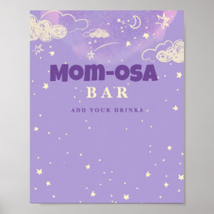 Paarse droom Baby shower Mom-osa Bar Poster