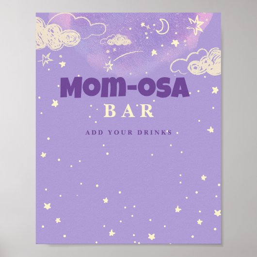 Paarse droom Baby shower Mom-osa Bar Poster (Voorkant)