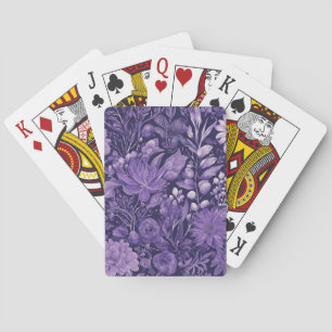 Paarse Droom Elegant Botanisch Ontwerp geïnspireer Pokerkaarten