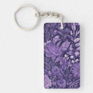 Paarse Droom Elegant Botanisch Ontwerp geïnspireer Sleutelhanger