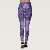 Paarse Droom Elegant Botanisch Ontwerp Leggings (Achterkant)