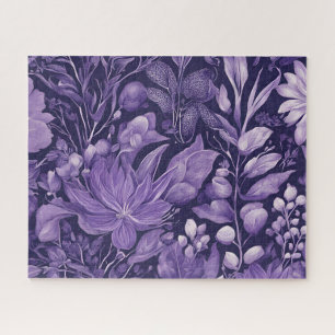 Paarse Droom Elegant Botanisch Ontwerp Legpuzzel