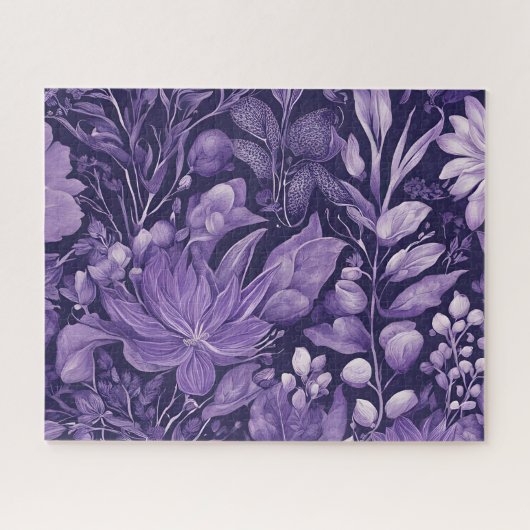 Paarse Droom Elegant Botanisch Ontwerp Legpuzzel (Horizontaal)