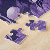 Paarse Droom Elegant Botanisch Ontwerp Legpuzzel (Zijkant)