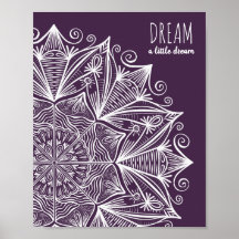 Paarse droom Elegant Typografie Mandala Art Modern
