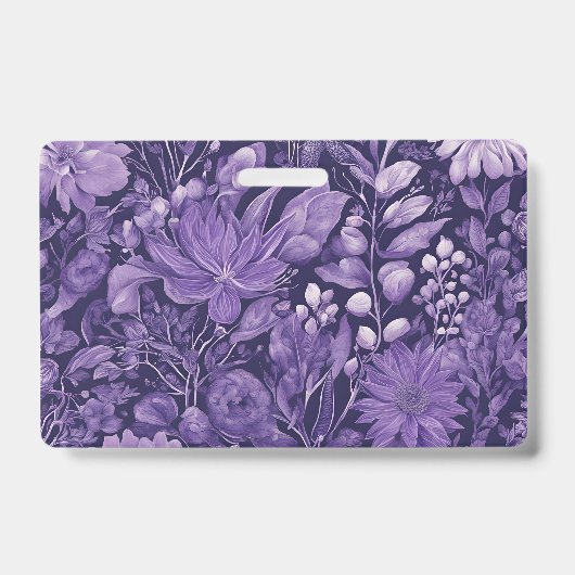 Paarse Droom Elegante Botanische Ontwerp Badge (Voorzijde)