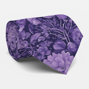 Paarse droom, fantasie bloem indigo palet stropdas