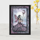 Paarse droom fee Wenskaart Kaart (Gele Bloem)