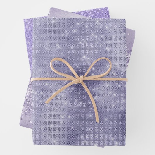 Paarse droom sprankeling inpakpapier vel (In situ)