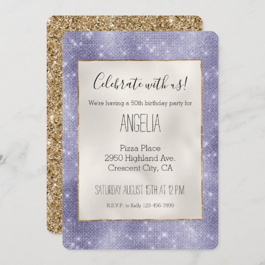 Paarse droom sprankeling kaart (Voorkant / Achterkant)