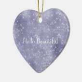 Paarse droom sprankeling keramisch ornament (Links)