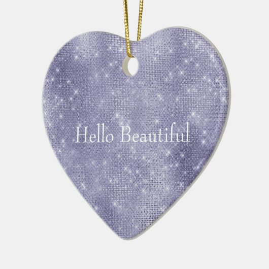 Paarse droom sprankeling keramisch ornament (Links)