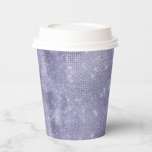 Paarse droom sprankeling papieren bekers (Links)
