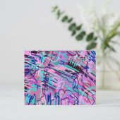 Paarse droomexpressie Abstract Briefkaart (Staand voorkant)