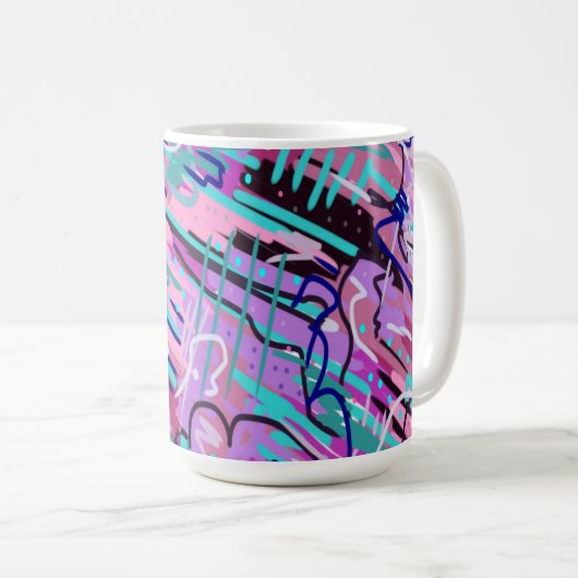 Paarse droomexpressie Abstract Koffiemok (Voorkant rechts)