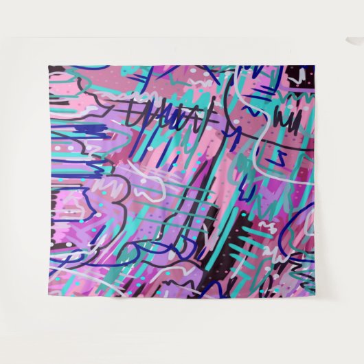 Paarse droomexpressie Abstract Wandkleed (Voorkant (horizontaal))