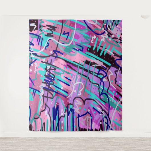 Paarse droomexpressie Abstract Wandkleed (Voorkant)