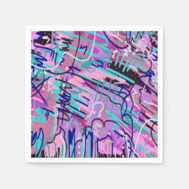 Paarse droomexpressieve Abstracte afdruk Servet
