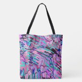 Paarse droomexpressieve Abstracte afdruk Tote Bag (Achterkant)