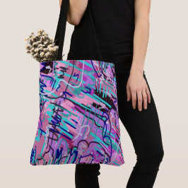 Paarse droomexpressieve Abstracte afdruk Tote Bag