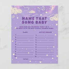 Paarse droomnaam die het Song Baby shower Game