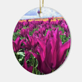 Paarse droomtulpen keramisch ornament (Links)