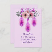 Paarse Droomvanger Met Bloem Bedankkaart (Voorkant / Achterkant)