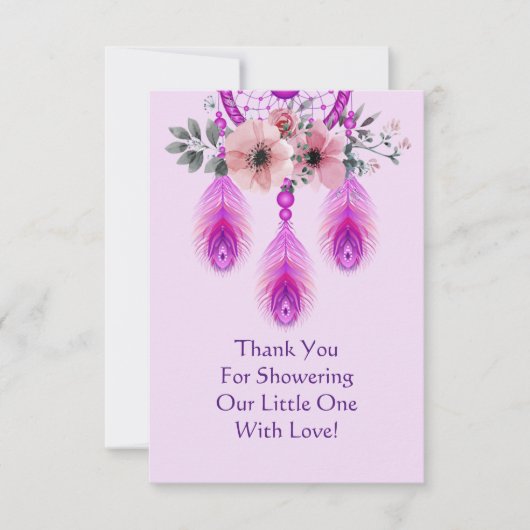 Paarse droomvanger met ventilator bedankkaart (Voorkant)