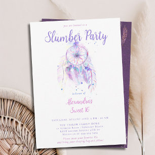 Paarse Droomvanger Slumber PJ Party Sweet 16 Kaart