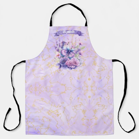 Paarse droomvlinder schort (Voorkant)