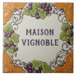Paarse Druif Custom House Name Bord Plaqueteken Tegeltje<br><div class="desc">"Custom House Name bord",  "Personalized House Name Plaque",  "Personal Customized Text Sign",  "Vineyard Grapes Ceramic tegel",  "Wine Country Grape Vine",  "paarse Yellow Green plant Art",  "Traditional Summer Vacation natuur",  "Last Family Name",  "Mediterranean Holiday Home Signage",  "Decorative Rustic Winery boerderij Villa"</div>
