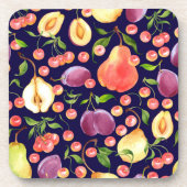 Paarse druif vruchten Onderzetter set | Onderzette (Voorkant)