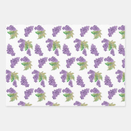 Paarse Druif Waterverf Handgeschilderd Inpakpapier Vel