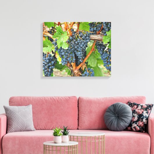Paarse druiven canvas afdruk (Insitu (Woonkamer))