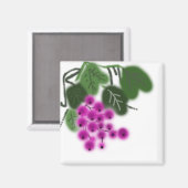 paarse druiven en groene bladeren magneet (Voorkant / Achterkant)