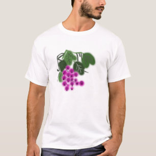 paarse druiven en groene bladeren t-shirt