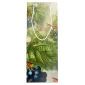  Paarse druiven en groene bladeren Wijn Cadeautas (Achterkant)