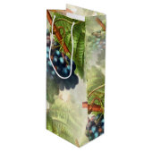  Paarse druiven en groene bladeren Wijn Cadeautas (Voorkant Gekanteld)