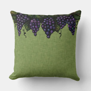 Paarse druiven en wijnstokken, Sierkussen 20 x 20 