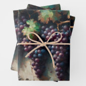 Paarse druiven en wijnstokolieverfschilderij Decou Inpakpapier Vel (In situ)